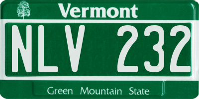 VT license plate NLV232