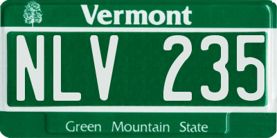 VT license plate NLV235