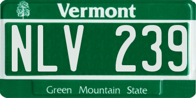 VT license plate NLV239