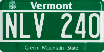 VT license plate NLV240