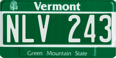 VT license plate NLV243