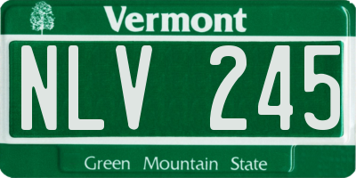 VT license plate NLV245