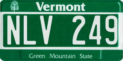 VT license plate NLV249