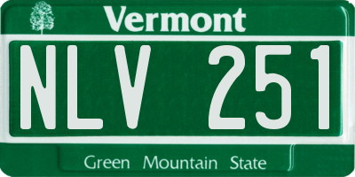 VT license plate NLV251