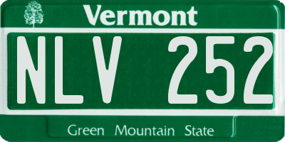VT license plate NLV252