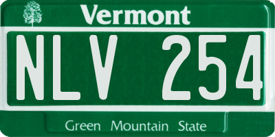 VT license plate NLV254