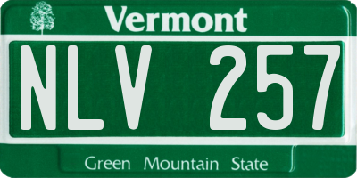 VT license plate NLV257