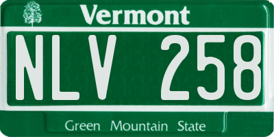 VT license plate NLV258