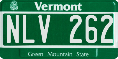 VT license plate NLV262