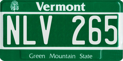 VT license plate NLV265