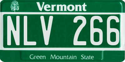 VT license plate NLV266
