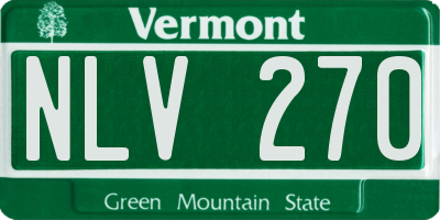 VT license plate NLV270