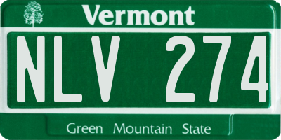 VT license plate NLV274