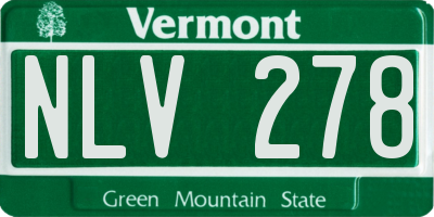 VT license plate NLV278