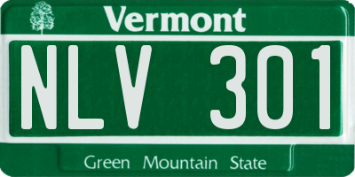 VT license plate NLV301