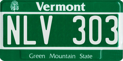 VT license plate NLV303