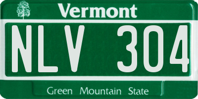 VT license plate NLV304