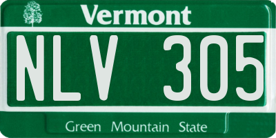 VT license plate NLV305