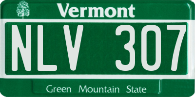 VT license plate NLV307