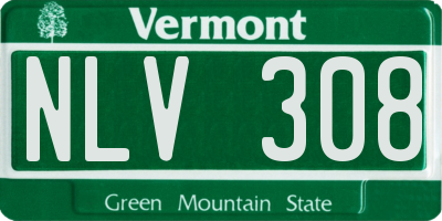 VT license plate NLV308
