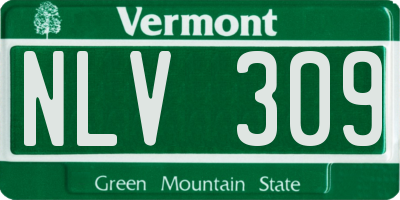 VT license plate NLV309