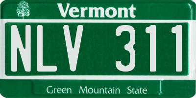 VT license plate NLV311