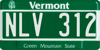 VT license plate NLV312