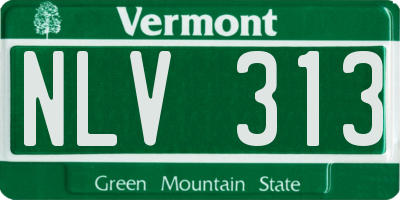 VT license plate NLV313