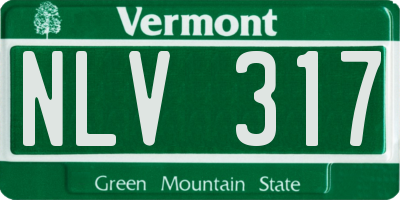 VT license plate NLV317