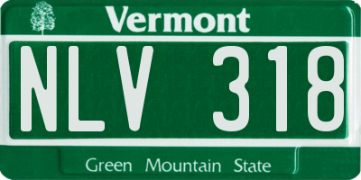 VT license plate NLV318