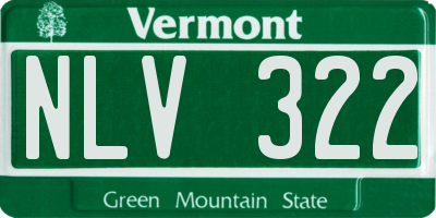 VT license plate NLV322