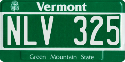 VT license plate NLV325