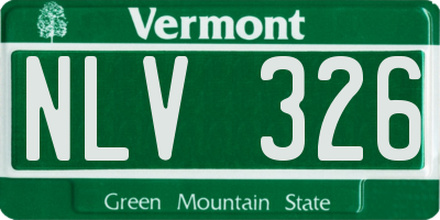 VT license plate NLV326