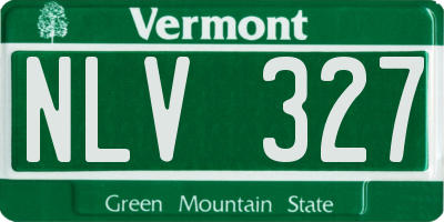 VT license plate NLV327