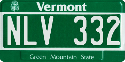 VT license plate NLV332