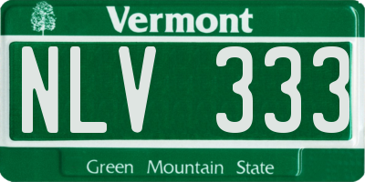 VT license plate NLV333