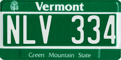 VT license plate NLV334