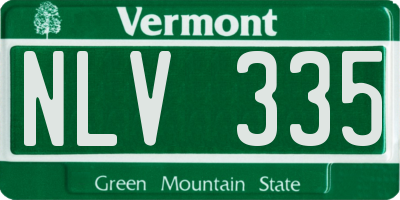 VT license plate NLV335