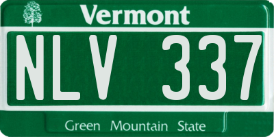 VT license plate NLV337