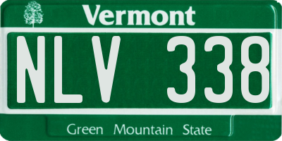 VT license plate NLV338