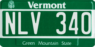VT license plate NLV340