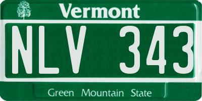 VT license plate NLV343