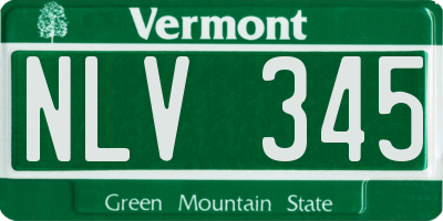 VT license plate NLV345