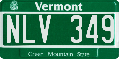 VT license plate NLV349