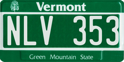 VT license plate NLV353