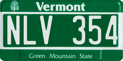 VT license plate NLV354