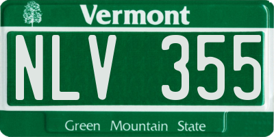 VT license plate NLV355