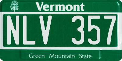 VT license plate NLV357