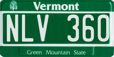 VT license plate NLV360
