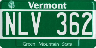 VT license plate NLV362